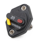 20 Amp Panel Mount Circuit Breaker 12V - 32V DC with Manual Reset Switchable for Boat Marine Car Battery Solar System IP66 20A