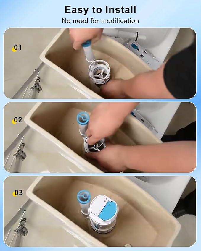 2-Inch Toilet Flush Valves, Dual Flush Valve Toilet Repair Kit Compatible with One Piece Toilets Top Push Button Valve, 10.8" Height