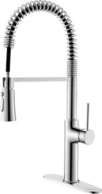 22‘’ Extra-Tall Polished Chrome Kitchen Faucets,Commercial High Arc Single Handle Kitchen Faucets with Pull Down Sprayer for Farmhouse Resist Stainless Professional Pre-Rinse