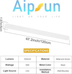 Aipsun 2 Pack Modern Outdoor Wall Lights - 47.2inch Long Strip LED Exterior Porch Lights, 3000K