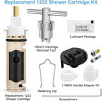 1222 Replacement Cartridge with Puller 104421 and Handle Adapter Kit 116653, Compatible with Moen Single Handle Posi Temp Tub Shower Faucet