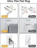 6 USB(3 USB C) Power Strip- Travel Power Strip with 6 USB Desktop Charging Station 24W/4.8A and 3 Outlets, 5Ft Flat Plug Braided Extension Cord, Non Surge Protector for Cruise Ship Travel Office Dorm