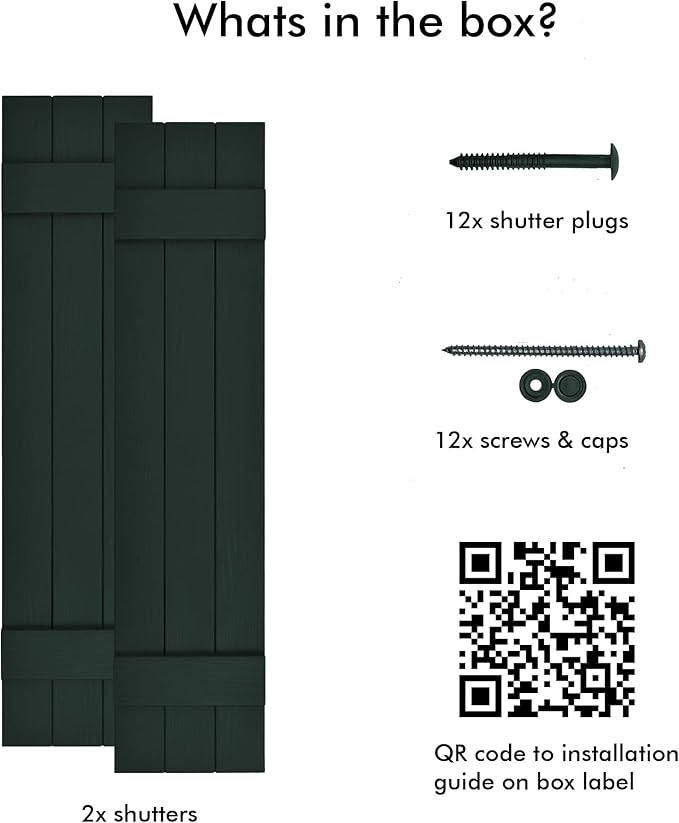 Board & Batten Vinyl Shutters (1 Pair) | 11"x39" (3-Board) - Heathered Spruce | Exterior Window Shutters | Includes Mounting Hardware | Simple Installation | Made in USA