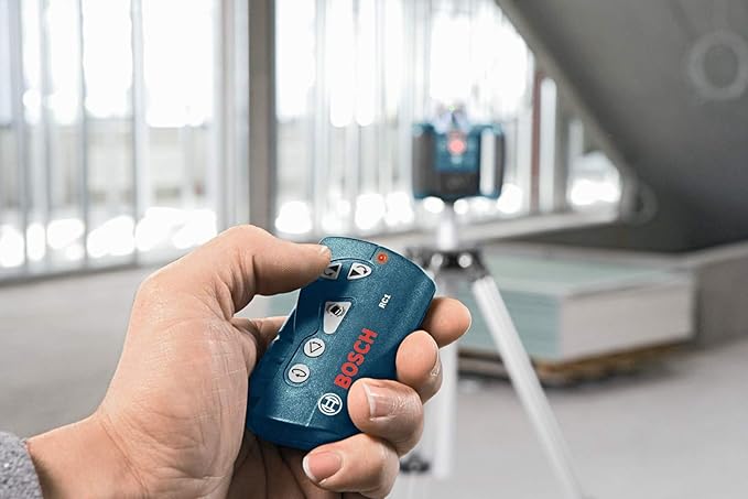 BOSCH GRL 300 HVG Self-Leveling Green-Beam Rotary Laser, Includes 2 D Batteries, Remote Control, Wall Mount, Laser Target, Laser Glasses, & Carrying Case