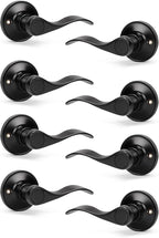 Knobonly 4 Pack Single Side Closet Door Handles, Non-Turning Right and Left Black Dummy Door Handle, Door Handle no Lock, Zinc Alloy