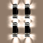 Modern Outdoor Wall Light with Dusk to Dawn Sensor, 2-Pack Brown Exterior Wall Sconces with E26 Bulbs Included, IP65 Waterproof Anti-Rust Aluminum Porch and Garage Light Fixtures