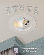 Sunco 24 Pack 6 Inch LED Recessed Light Retrofit, Can Lights for Ceiling, 1700 LM High Brightness, Selectable CCT 2700K/3000K/4000K/5000K/6000K, 17W=120W, Dimmable, Baffle Trim, Damp Rated UL