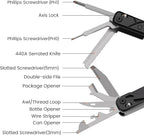 Multitool, 20-in-1 Stainless Steel Multi Tools Pliers with Nylon Sheath, Safe Locking, Professional Multi-Tool for Survival, Camping and Hunting, Black