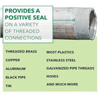 Gasoila Premium Pipe Thread & Gasket Sealer, Lead-Free Non-Hardening Paste, Safe for Iron, Stainless Steel, Plastics, -100 to 600°F, 1 Pint with Brush, for Industrial & High-Pressure Applications