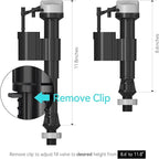 R&T A1250L Toilet Fill Valve Toilet Tank Parts Replacement Universal Toilet Repair Kit Inside Tank Quiet Fill Anti-Siphon