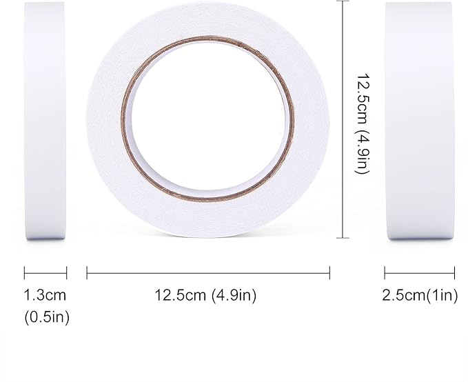 2 Rolls Double Sided Tape, Two Different Size Double-Sided Adhesive Tape Set - Ideal for Crafts & Arts, Scrapbooking, Paper and More(1 Inch+1/2 Inch, 40 Yards Per Roll)