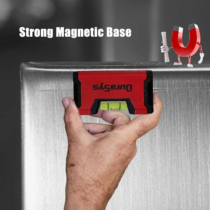 Small Magnetic Portable Level, 1 Vial Compact Horizontal Level Tool, 3.5" Smart Pocket-Sized Shock-resistant Aluminium Mini