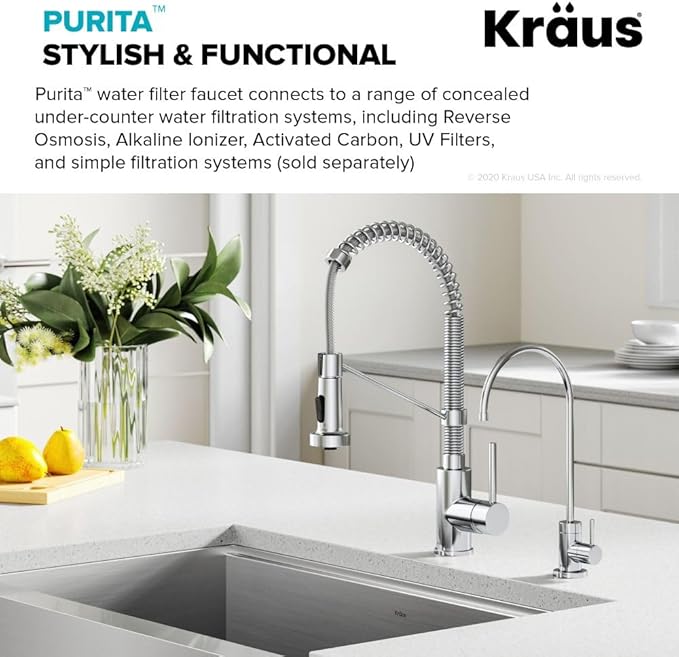 KRAUS Purita 100% Lead-Free Kitchen Water Filter Faucet in Chrome, FF-100CH