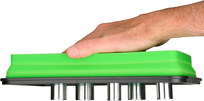 Collapsible Magnetic Parts Tray Set - 3 Different Size Tool Trays for Screw, Bolts, Nuts, Washers, Pins and Other Small Metal Parts, Mechanic Tool Gifts for Men - Green