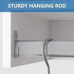 Medium Double Hanging Closet Unit, Modular Closet System, Wood Closet System Organizer with Storage for Walk In Closets, Clothing Rack Closet for Hanging Clothes, Bedroom, White, 31.5"W