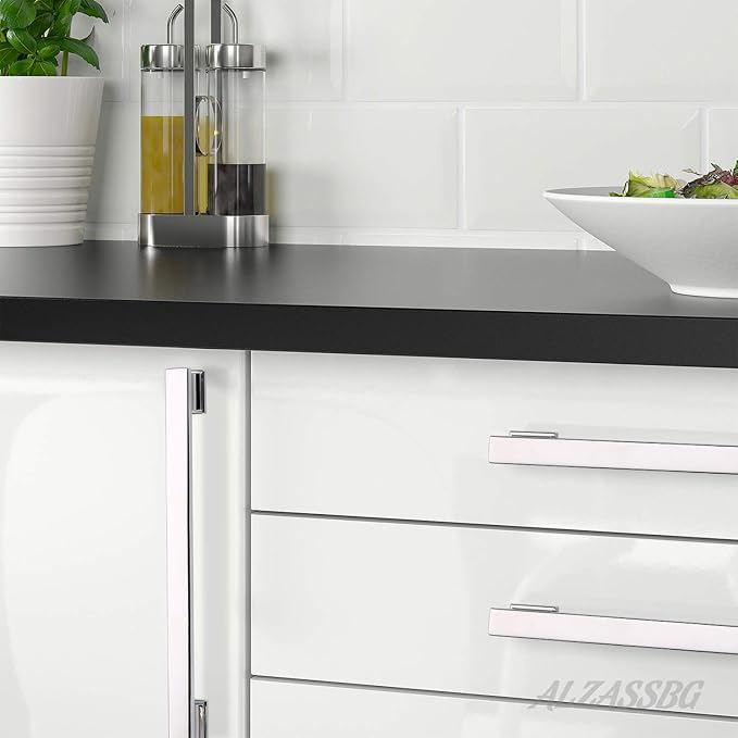 Alzassbg 5 Pack Polished Chrome Cabinet Pulls, 7 Inch(177.8mm) Hole Centers Kitchen Cabinet Handles for Cabinets and Drawers AL3061CP