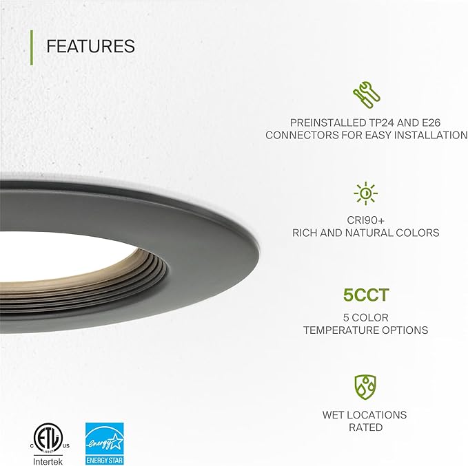 ASD 6 Inch Retrofit LED Recessed Lighting | Metal Trim Bronze 12W 1078LM 120V 2700K-5000K Adjustable Ceiling Downlights | Triac Dimmable Wet Rated Room Can Lights, ETL Energy Star, 6 Pack