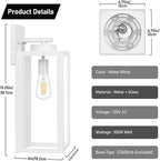 Large Size Outdoor Wall Light Fixtures, Exterior Lighting Fixtures Porch Sconces Wall Mounted, Waterproof White Outdoor Wall Lanterns Lamps, Outside Lights for House Patio Front Door Entryway, 2-Pack