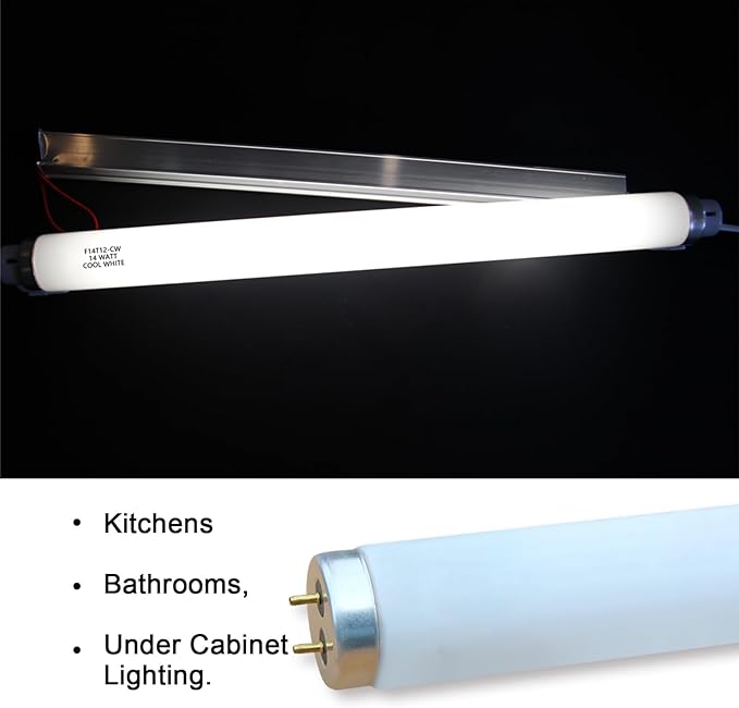 Valoisa F14T12/CW 14W 14 3/4 Inch T12 4100K Linear Fluorescent Light Bulb,14 Watts, G13 Medium Base,T12 Tube,14 3/4" MOL,1.5" Dia,4100K Cool White,3Pack