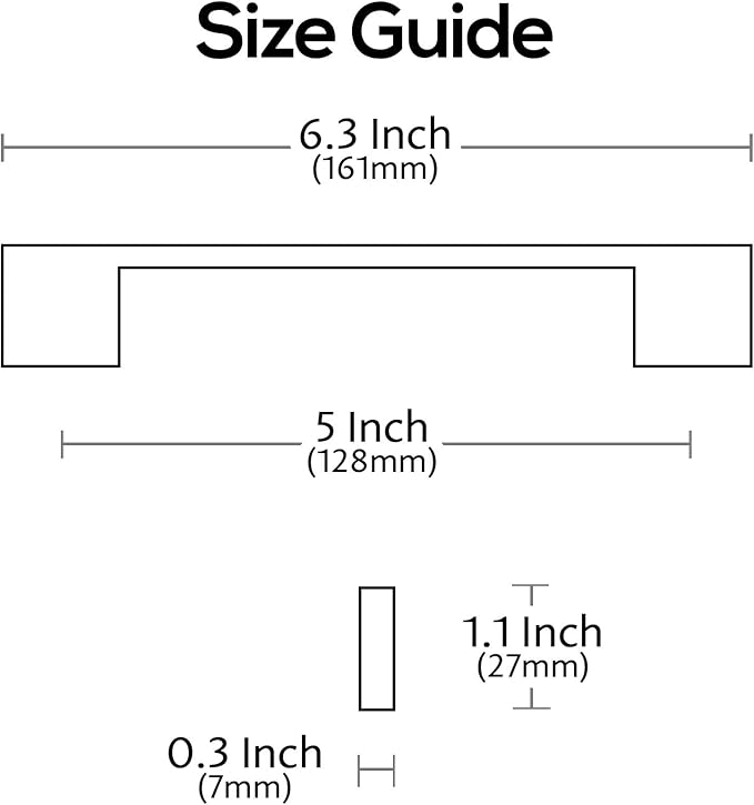 Alzassbg 5 Pack Champagne Copper Cabinet Pulls, 5 Inch(128mm) Hole Centers Rectangle Cabinet Handles Kitchen Pulls for Drawers and Cabinets AL3051SCG