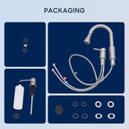 APPASO 3 Hole Kitchen Faucet, Brushed Nickel Kitchen Faucets with Soap Dispenser and Pull Down Sprayer 3 Modes, S304 Stainless Steel High Arch 3 Piece Sink Faucet with Separate Handle