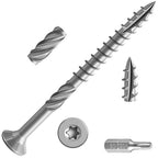#10 * 2-1/2" 304 Stainless Steel Deck Screws, (1340pcs) 15 lbs.Exterior Wood Screws, Rust Resistant epoxy Coated, Bronze, T25 Star Bit