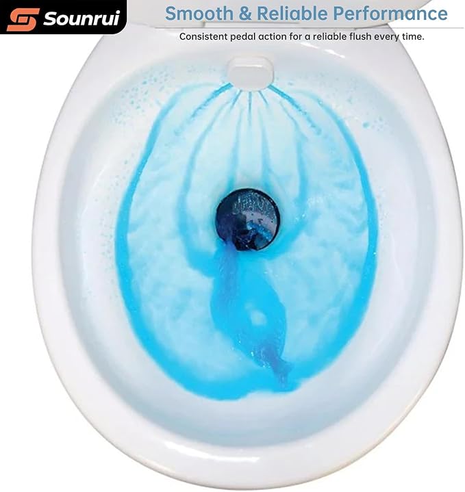 RV Toilet Foot Flush Pedal for Thetford High Profile Model Aqua-Magic Style II & Residence – OEM 42067 Replacement with Closet Flange, Hands-Free Kick Lever Assembly