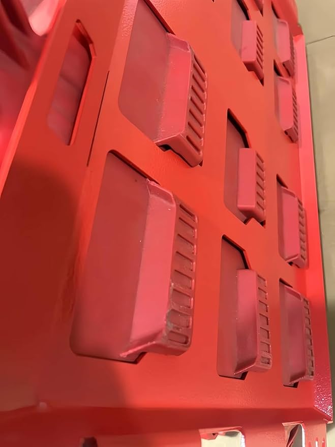 Packout Mounting Plate, Metal Base for Milwaukee Toolboxes, Wall or Floor Mount (2, red)