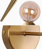 SeeU Gold Wall Sconces Mid Century Style Set of 2,Brass Wall Lamp Fixture,Vanity Light Fixture Wall Lamp with Amber Globe