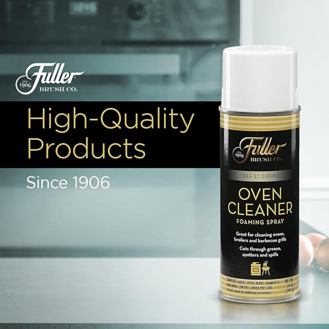 Fuller Brush Self-Scouring Oven Cleaner - Spray On Heavy Duty Cleaner for Ovens Broilers and Barbecue Grills Efficiently Cuts Through Grease Grime Spills and Splatters with Minimal Scrubbing