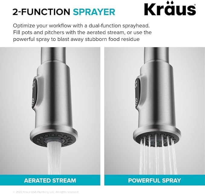 KRAUS® Allyn™ Traditional Industrial Pull-Down Single Handle Kitchen Faucet in Spot-Free Stainless Steel, KPF-4100SFS