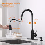 Touch Kitchen Faucet,KEER Smart Kitchen Sink Faucet with Pull Down Sprayer, Touch on Activated Kitchen Bar Sink Faucet Brushed Nickel, Stainless Steel (Matte Black)