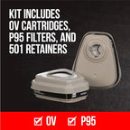 3M P95/OV Paint Project Reusable Respirator 6211, Medium Size, NIOSH-APPROVED Organic Vapor Cartridge & P95 Rated Filters, Lightweight, Flexible, Thermoplastic Faceseal For Comfort (6211P1-DC)