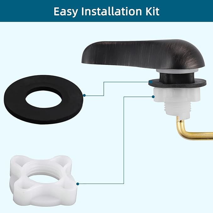 Hygie Rinse Metal Toilet Handle Replacement Kit Universal Side Mount Fit, Toilet Lever Compatible with American Standard/Glacier Bay/Gerber, Toilet Flush Handle with Flapper Chain, Oil Rubbed Bronze