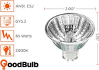 GoodBulb 85-Watt Halogen MR16 Light Bulb GY5.3 Base 82V ANSI Code ESJ High Output Halogen Light 3000K Soft White Light Color Clear Finish 2000 Life Hours Pack of 10 Bulbs