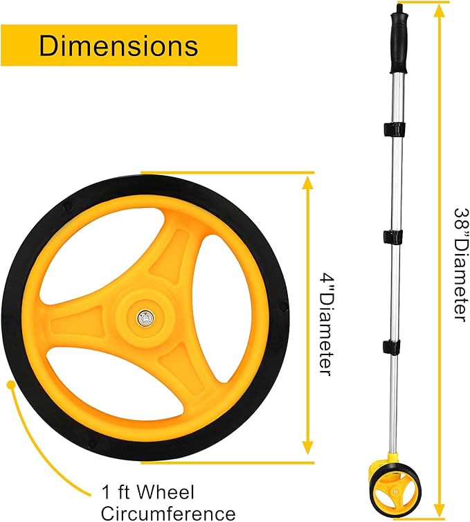 DEKOPRO Measuring Wheel, Measures Up To 99,999 Ft Compact Wheel With Carrying Bag,4-Inch