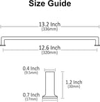 Alzassbg 6 Pack Champagne Bronze Cabinet Pulls, 12-1/2 Inch(320mm) Hole Centers Cabinet Handles Square Kitchen Hardware for Cabinets AL3046TGP