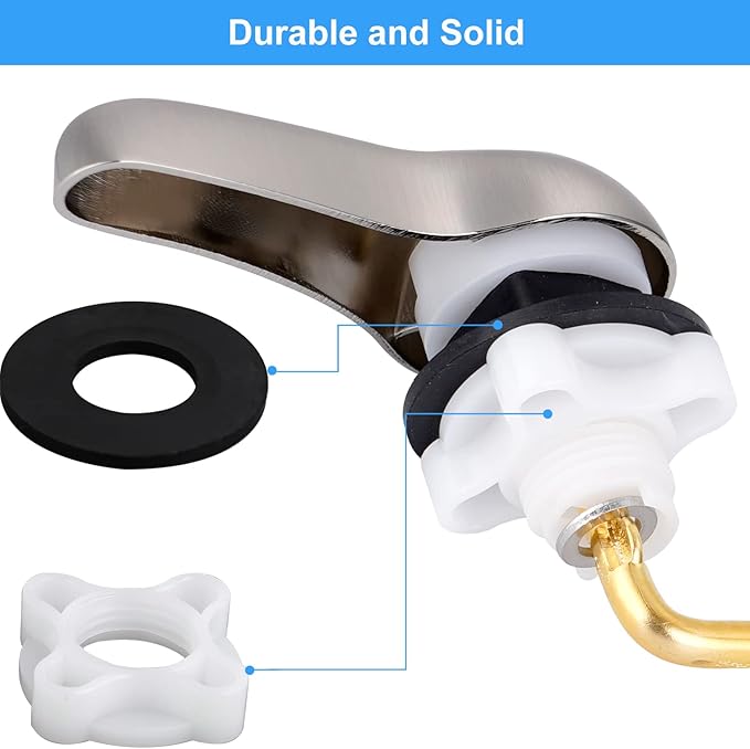 iFealClear 2 Pack Toilet Handle Kit, Universal Front Mount Tank Flush Lever, Solid Brass, Brushed Nickel