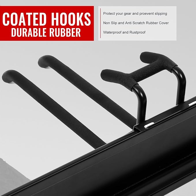 Wall Mount Tool Storage Rack, Garage Organization, Heavy Duty Garage Storage Tool Organizer, Garden Tool Wall Hooks and Hangers, Hold Up to 350lbs Black 2Pack