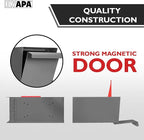 Ilyapa Modern Mailbox for Post Mount - Gray with Gray Door Powder Coated Steel, Waterproof Letter Box for Parcels, with Recessed Magnetic Close Door