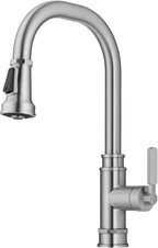 KRAUS Allyn Transitional Industrial Pull-Down Single Handle Kitchen Faucet in Spot-Free Stainless Steel, KPF-4101SFS