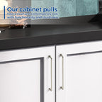 JOY DECOR Cabinet Pulls – 8-3/4 Inch Hole Center, Brushed Nickel, 5 Pack, Zinc Alloy Cabinet Handles for Drawers & Cupboard – Vintage Style Hardware for Kitchen, Bathroom, Dresser, Furniture Makeover