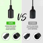 10 Pack Hanging Light Cord Pendant Light Cord with Switch Light Socket Extension Light Bulb Socket Cable Lamp Kit for E26 E27 Lamp Socket Lantern(Black, 12 Feet)