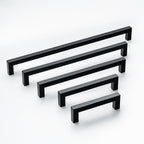 20 Pack 5" Black Cabinet Handles Matte Black Dresser Handles Drawer Pulls Square Cabinet Pulls for Kitchen Modern Stainless Steel Handles for Cabinets and Drawers