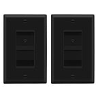 LIDER Dimmer Switch for Dimmable 200W LED/CFL Lights, Single Pole, 120 V, Modern Upgrade, UL Listed, Wall Plate Included, Black, 2 Pack