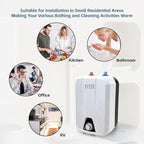 110V-120V 1.5Kw Small Under Sink Tank, 2.16 Gallon Thermal Storage Water Heater, Mini Tankless, Under Sink, Electric RV TR Trailer Kitchen Compact Point of Use