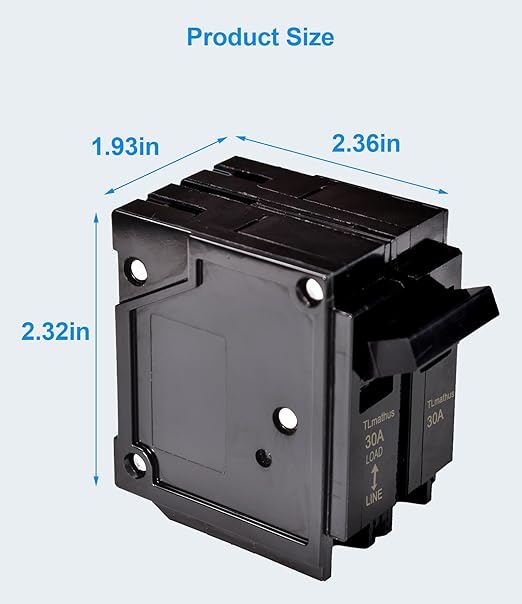 Q230 30-Amp Double Pole Type QP Circuit Breaker Plug-in Mount Standard MCB Thermal Magnetic Protection, 10KA 120/240V, Compatible with Siemens PL and ES Series Load Centers(2P 30A)