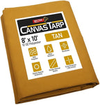 Mytee Products 8' x 10' Tan Canvas Tarp 12oz Heavy Duty Water Resistant