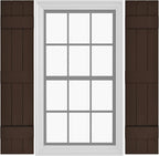 Board & Batten Vinyl Shutters (1 Pair) | 11"x75" (3-Board) - Coffee Bean | Exterior Window Shutters | Includes Mounting Hardware | Simple Installation | Made in USA