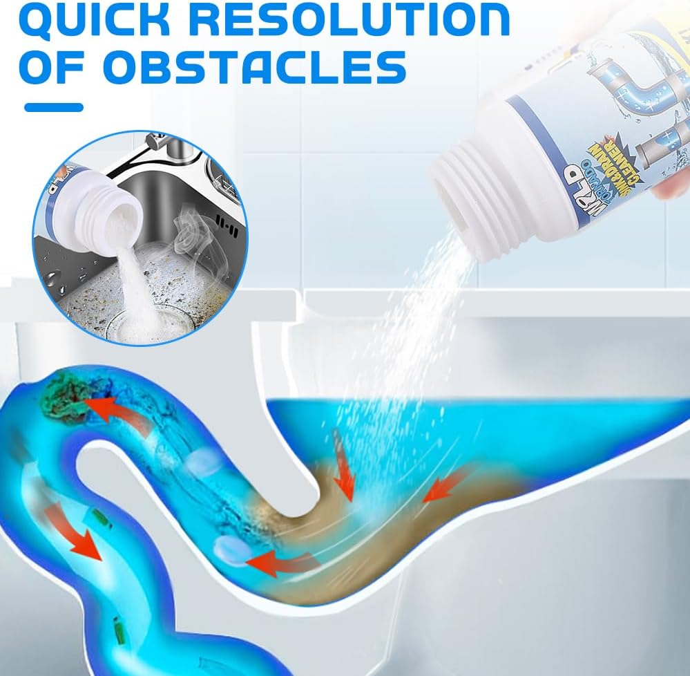 2025 Upgrade Sink Drain Cleaner, Sink and Drains Cleaner, Multi-functional Sink and Drain Cleaner Powder Cleaning, Drains Foam Cleaner, Powerful Pipe Dredging Agent for Kitchen Toilet (2Pcs)